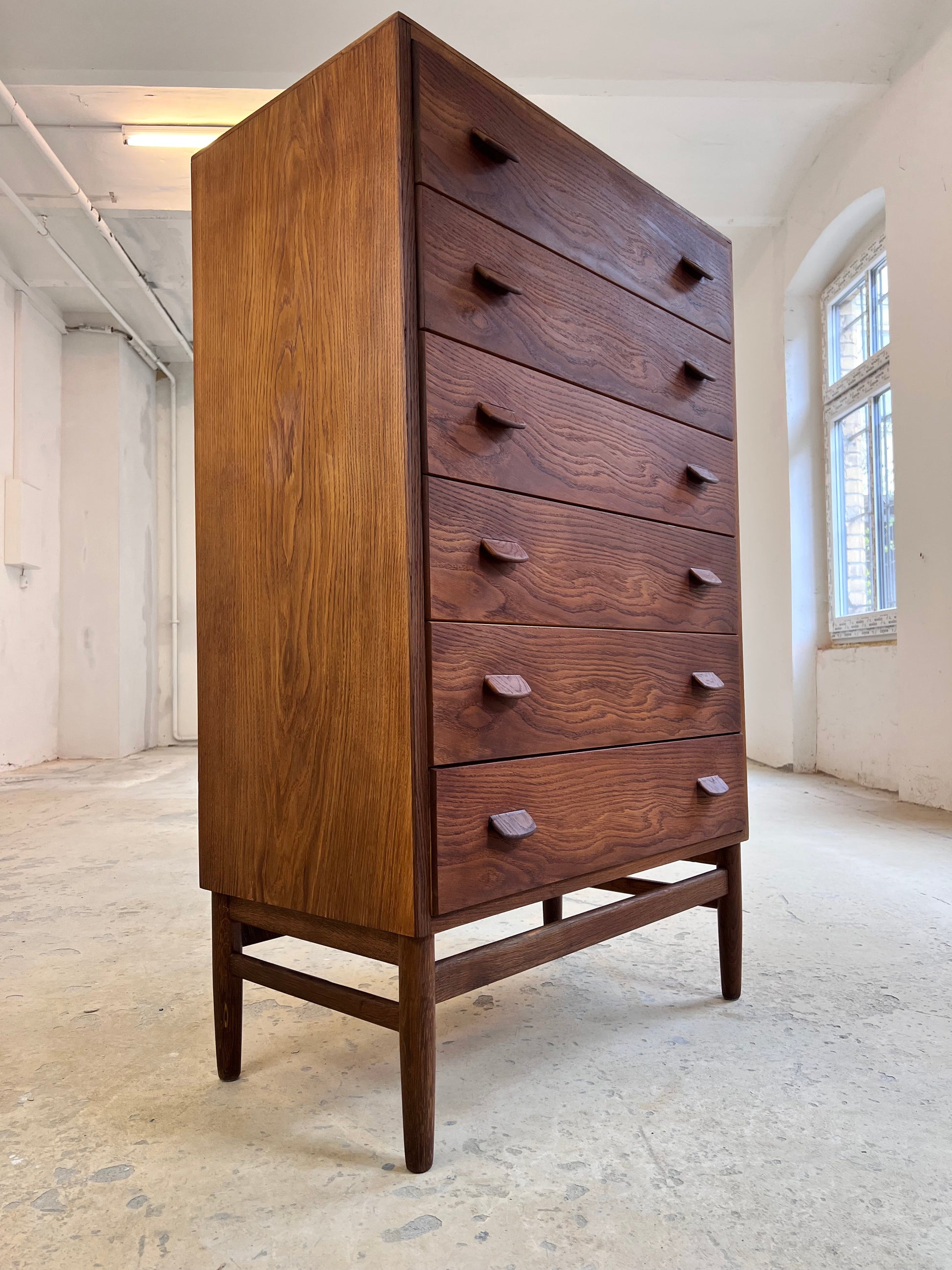 Vintage Kommode Tallboy von Poul Volther für FDB Møbler, dunkelbraun