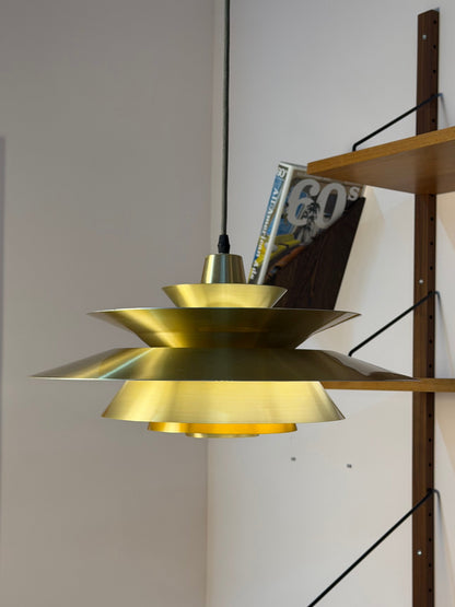 Vintage Lamellenlampe gold-gelb von Bent Nordsted für Lyskær