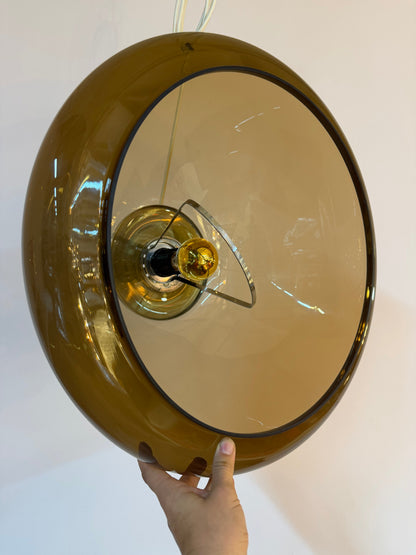 Vintage Hängelampe Space Age Braun-Transparent