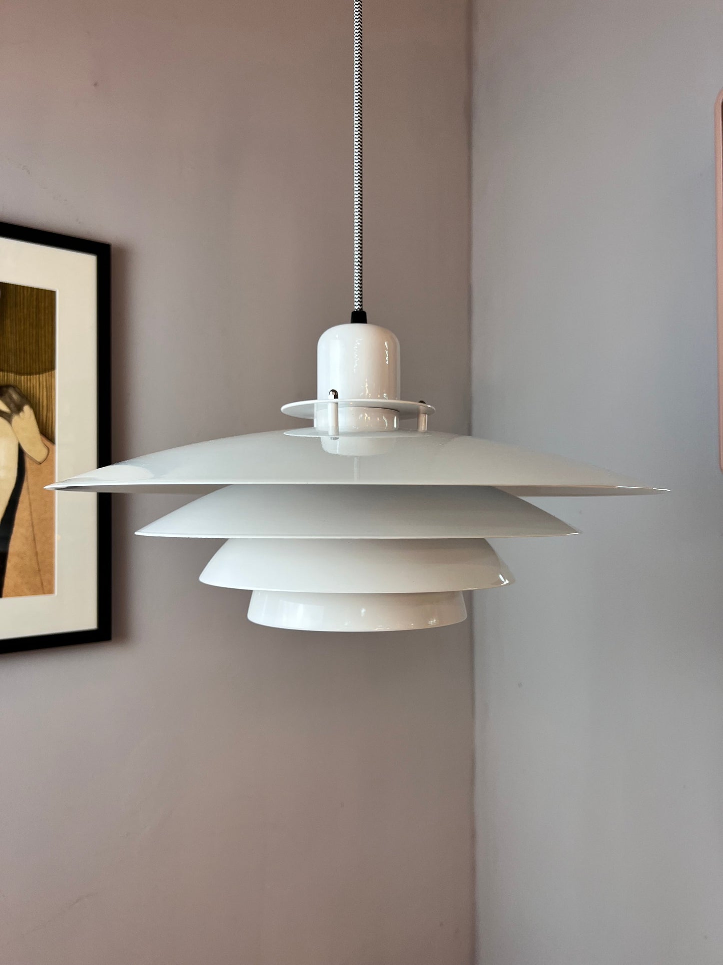 Lamellenlampe weiß Hochglanz