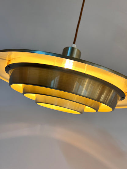 Vintage Lamellenlampe von Erik Jensen für Teknika silber