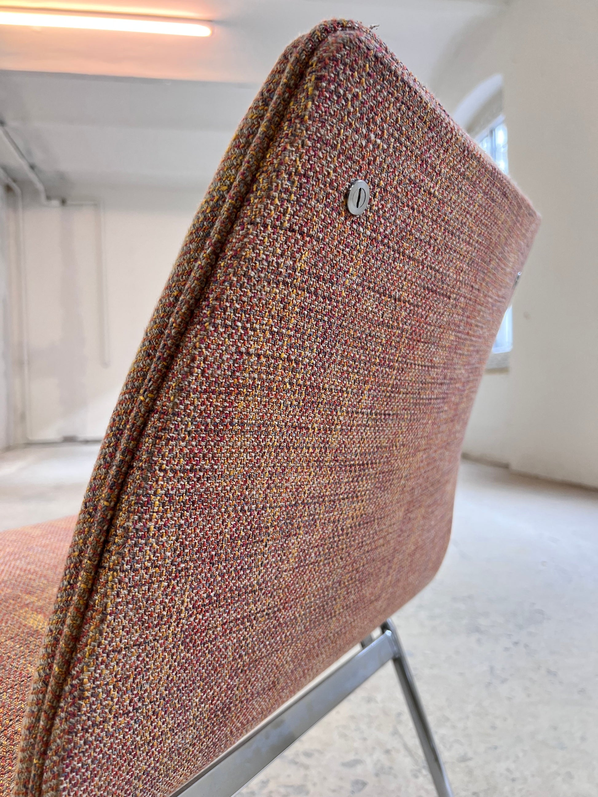 Vintage Sessel Lufthavnsstol von Anden Arkitekt für Duba Møbelindustri orange Chrom