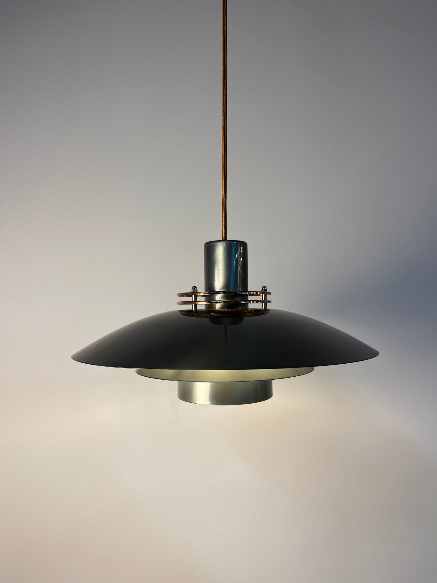 Vintage Hängelampe "Leto" silber-kupfer von Top Lamper