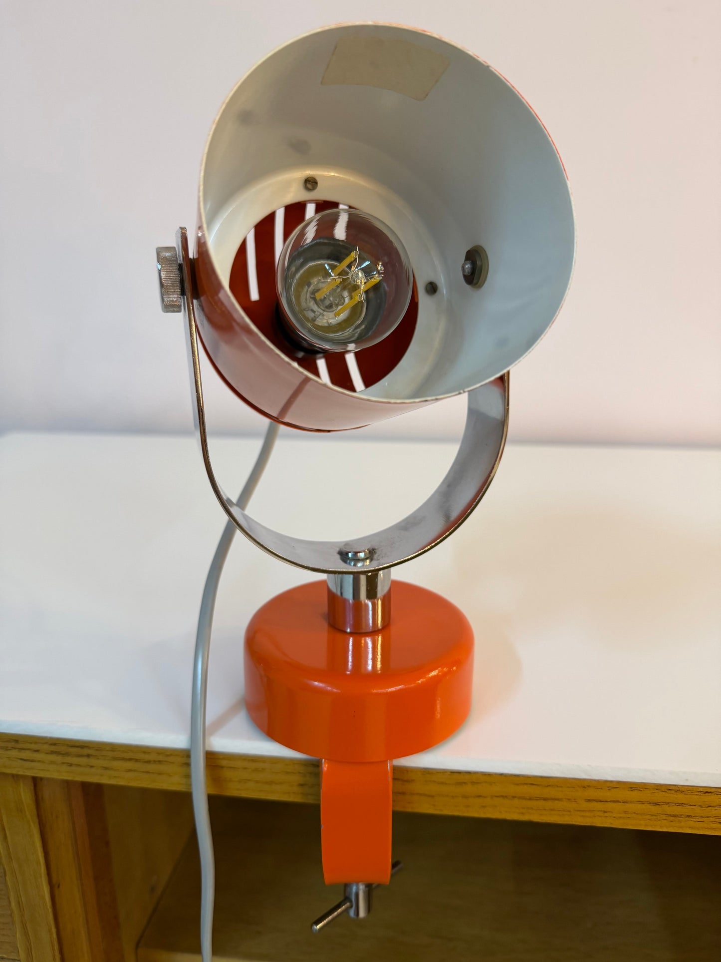 Vintage Wandlampe "Combi Lux" orange Chrom von Stanislav Indra für Lidokov Boskovice