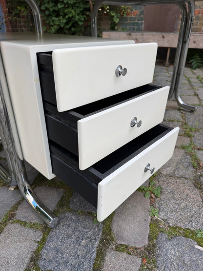 Vintage Schreibtisch Fiberglas und Chrom von 2 INN