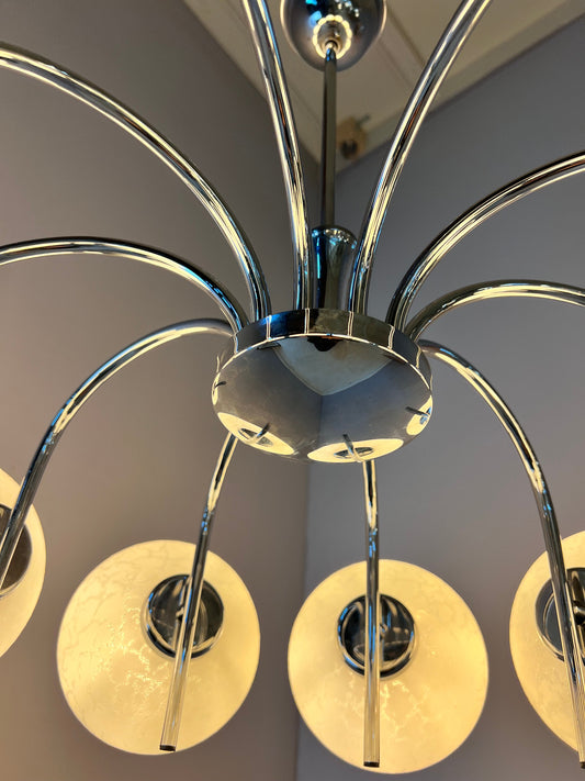 Vintage Kronleuchter mit 10 Kugeln von Richard Essig für Hustadt