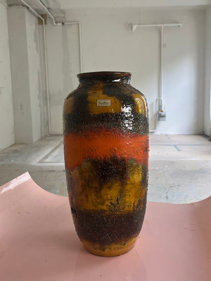 Vintage Vase 5071-38 Fat Lava orange brown by Carstens Keramik West Germany