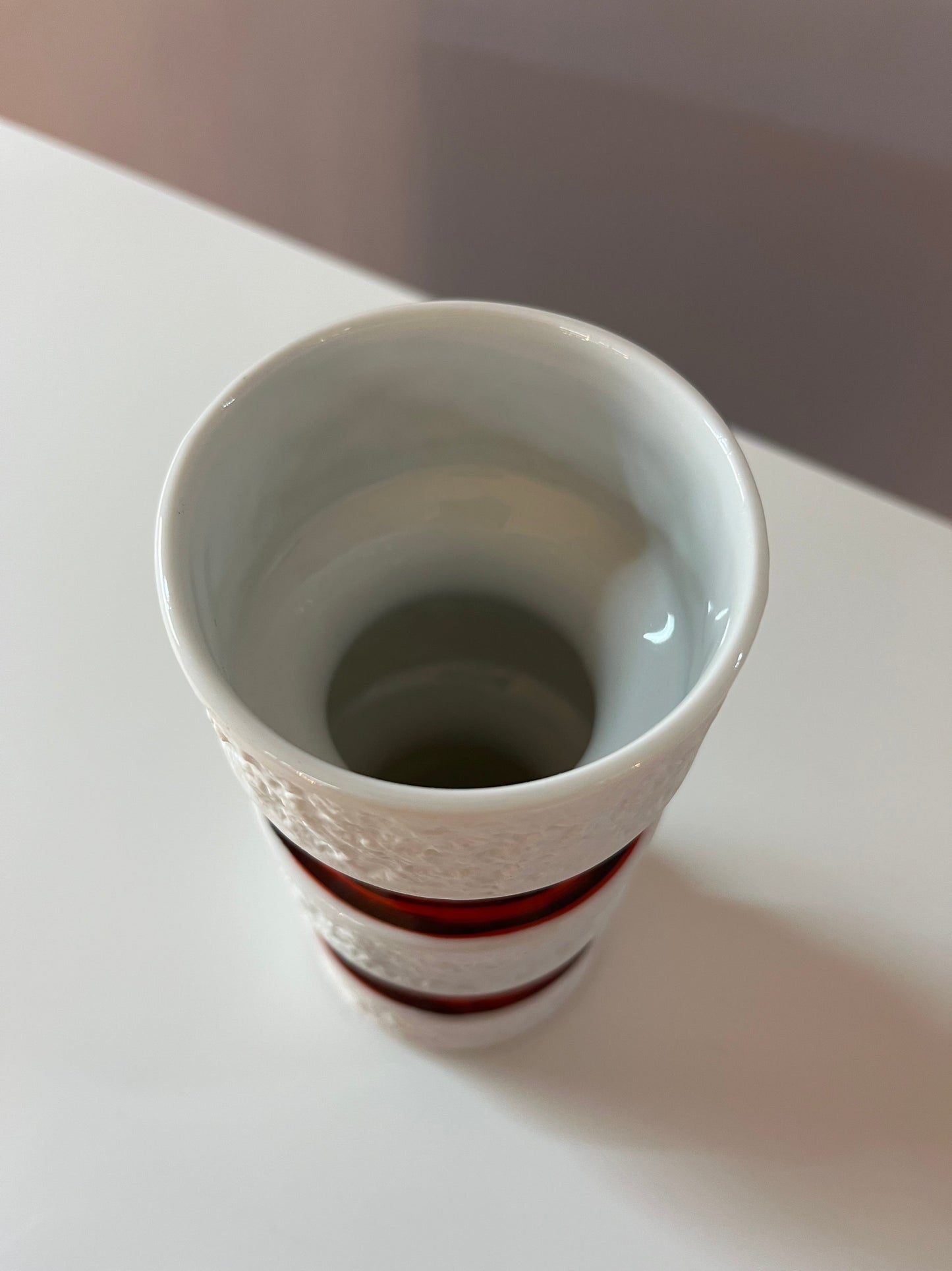 Vintage Vase 635/2 rot schwarz von Royal Porzellan Bavaria KPM