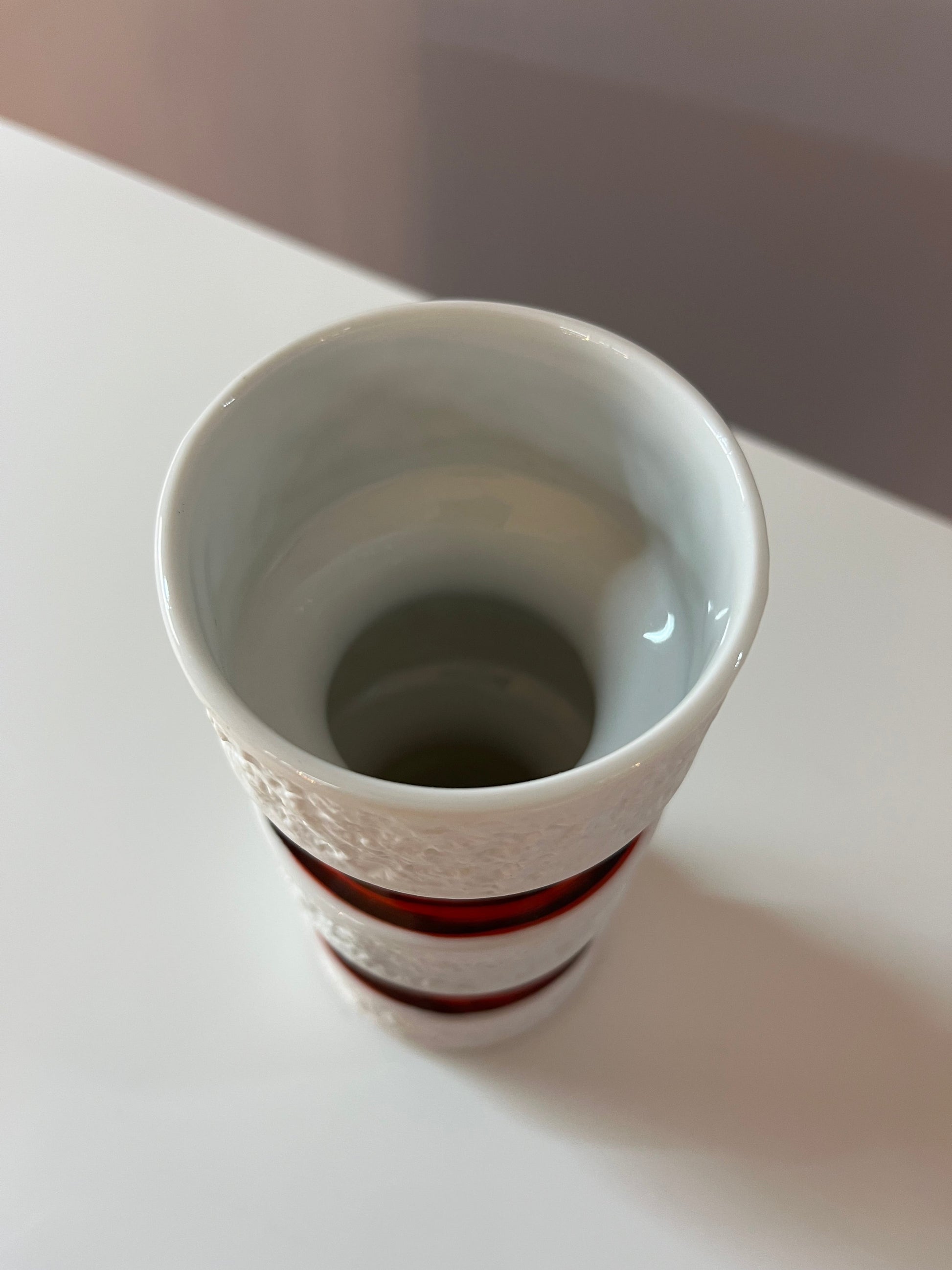 Vintage Vase 635/2 rot schwarz von Royal Porzellan Bavaria KPM