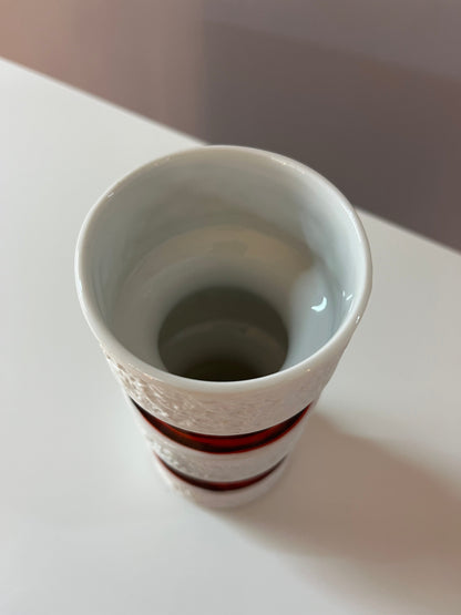 Vintage Vase 635/2 rot schwarz von Royal Porzellan Bavaria KPM