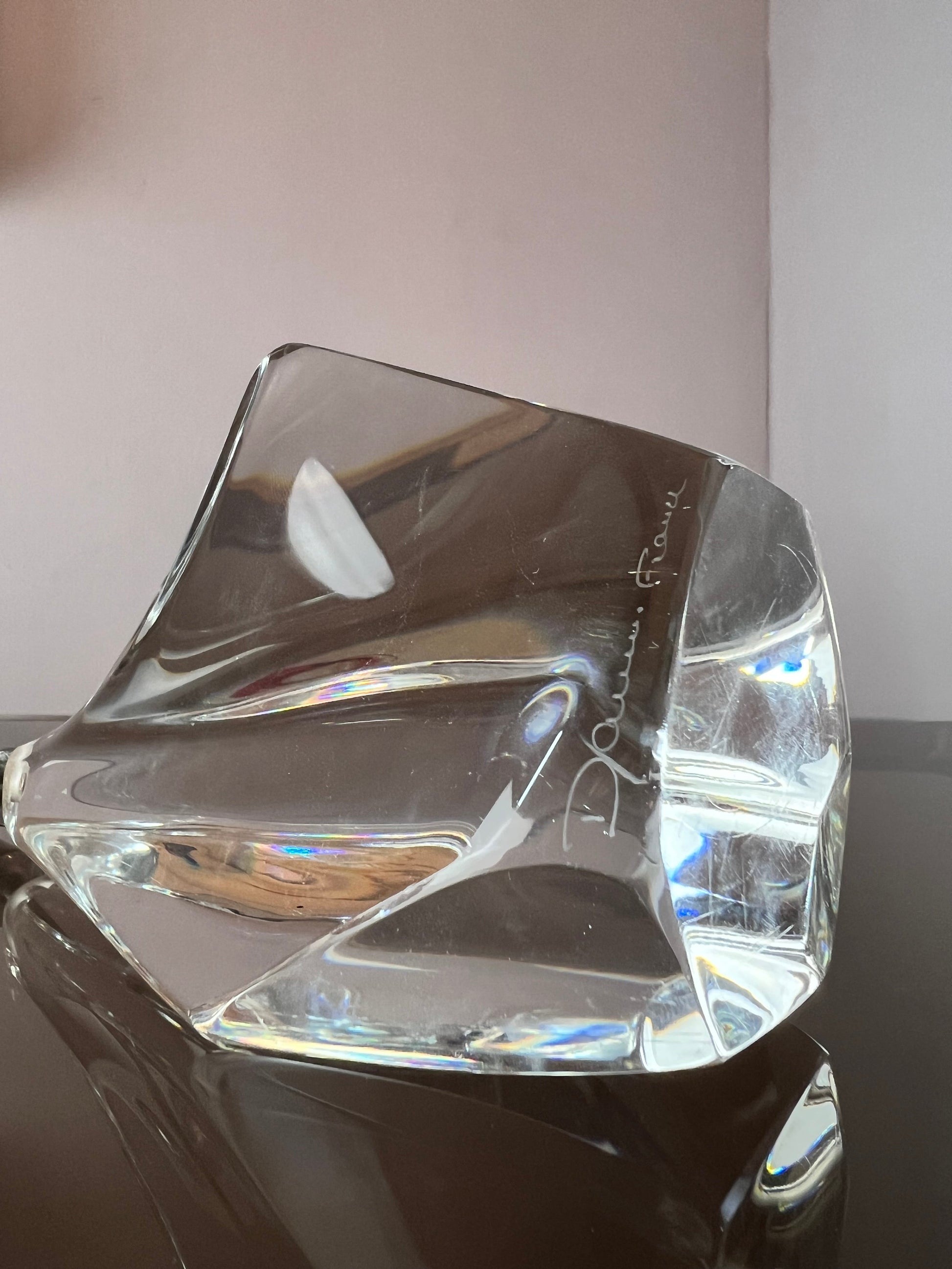 Vintage Kerzenständer Iceberg Glas von Daum Nancy