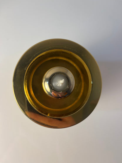Vintage Kerzenständer von FÖHL für FÖHL Federmechanik Rauchglas Messing