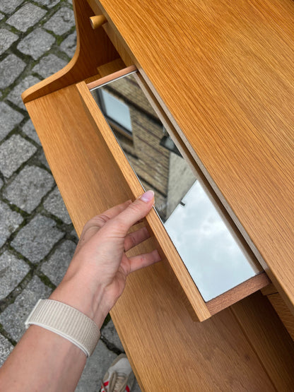 Secrétaire vintage avec miroir en chêne du Danemark