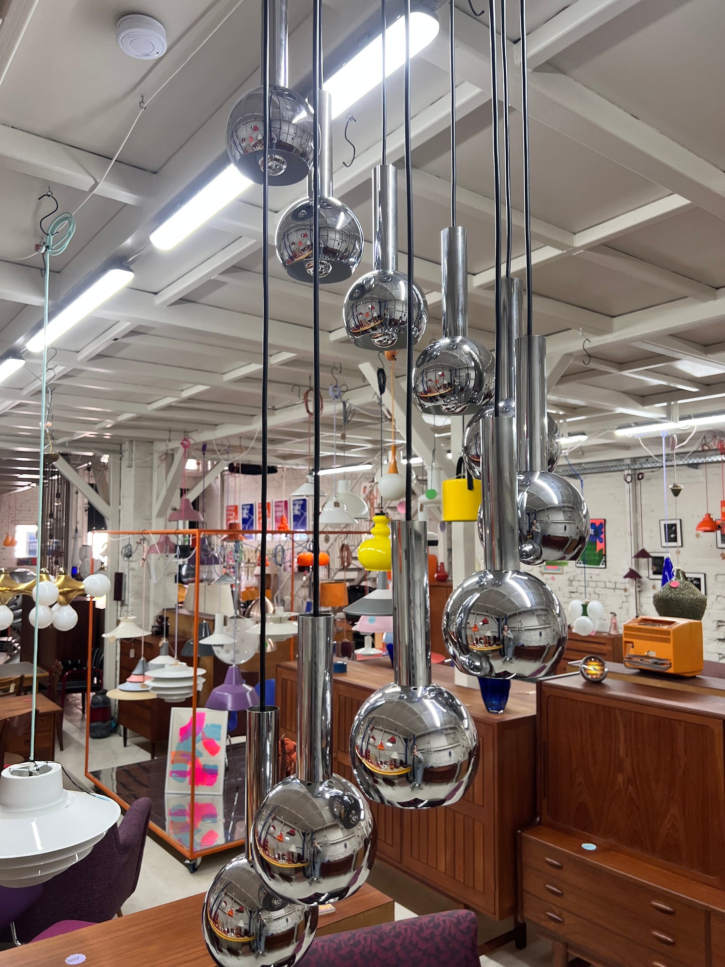 Lampe cascade vintage chromée par STAFF