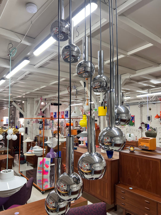 Lampe cascade vintage chromée par STAFF