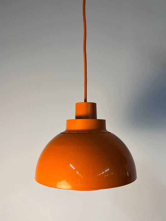 Vintage Hängelampe Minisol von K. Kewo für Nordisk Solar, Orange