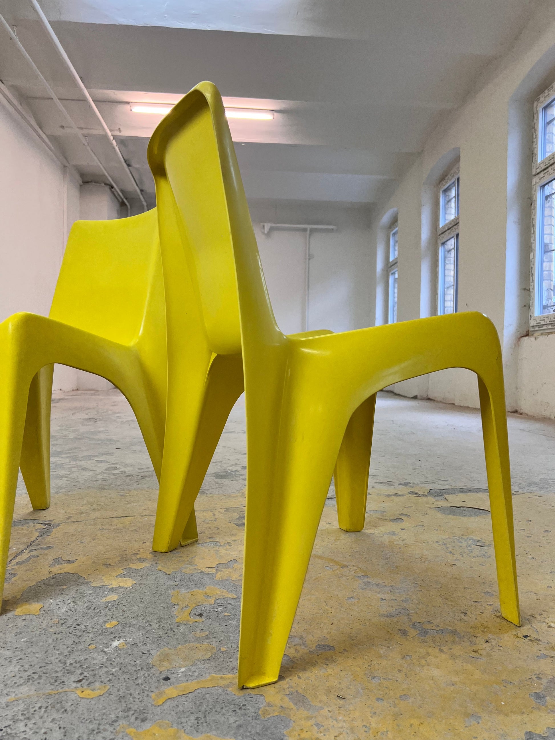 Vintage Esszimmerstuhl BA 1171 gelb von Helmut Bätzner für Bofinger