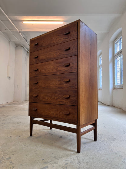 Vintage Kommode Tallboy von Poul Volther für FDB Møbler, dunkelbraun
