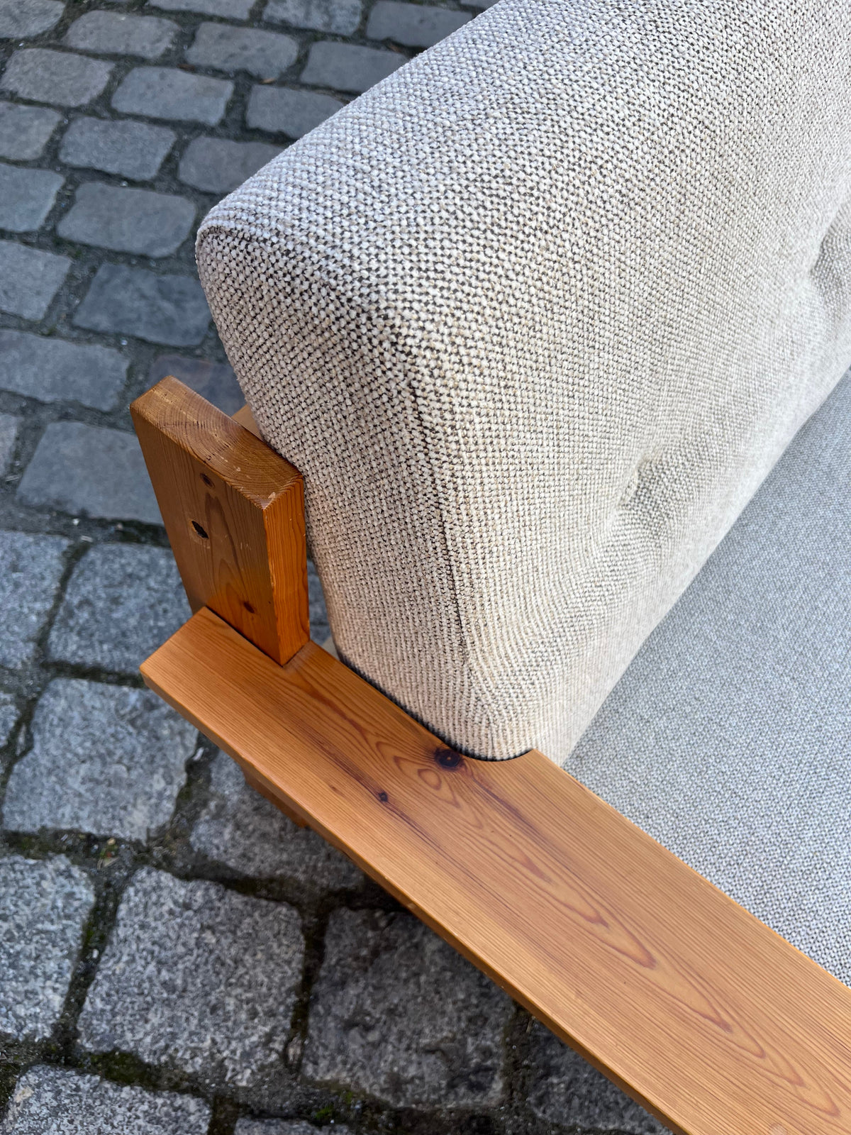 3-Sitzer Sofa beige grau Safari-Stil