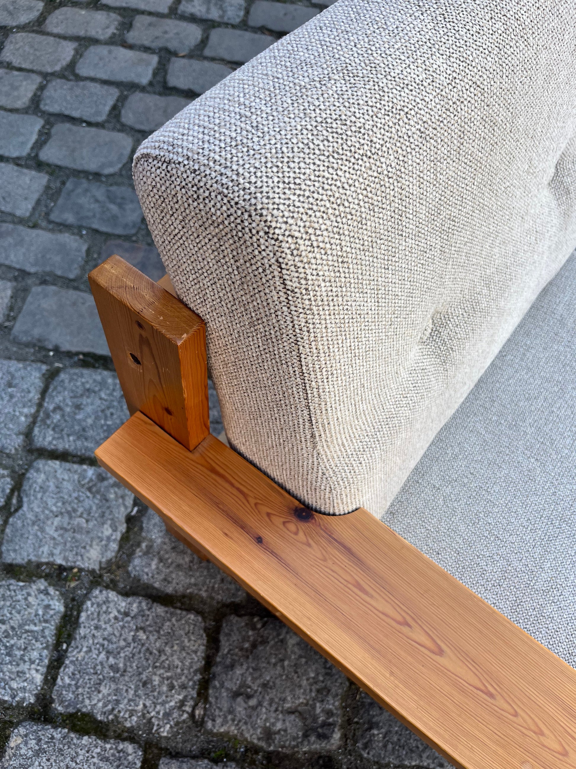 3-Sitzer Sofa beige grau Safari-Stil