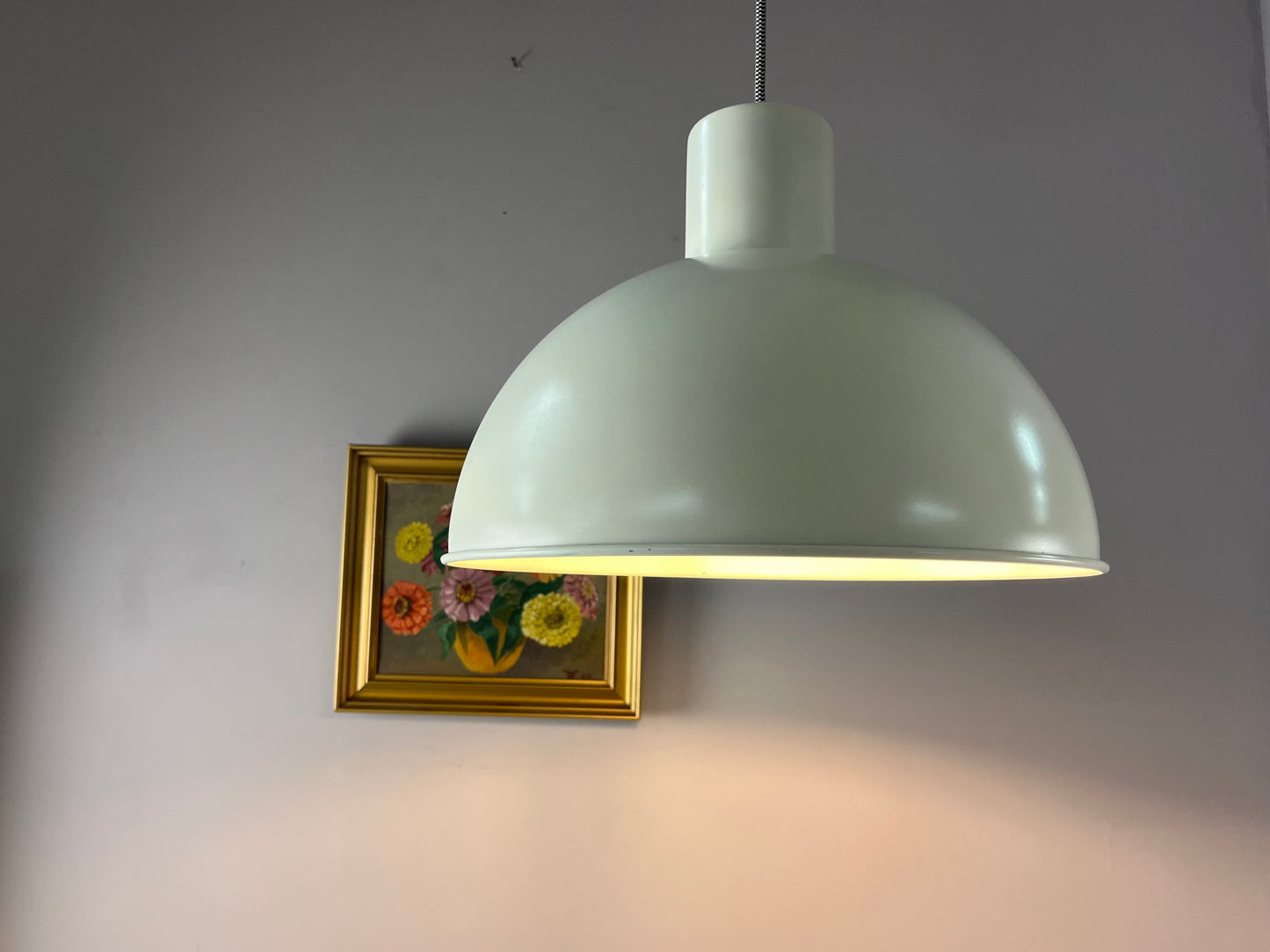 Vintage Hängelampe Bunker weiß von Jo Hammerborg für Fog und Mørup