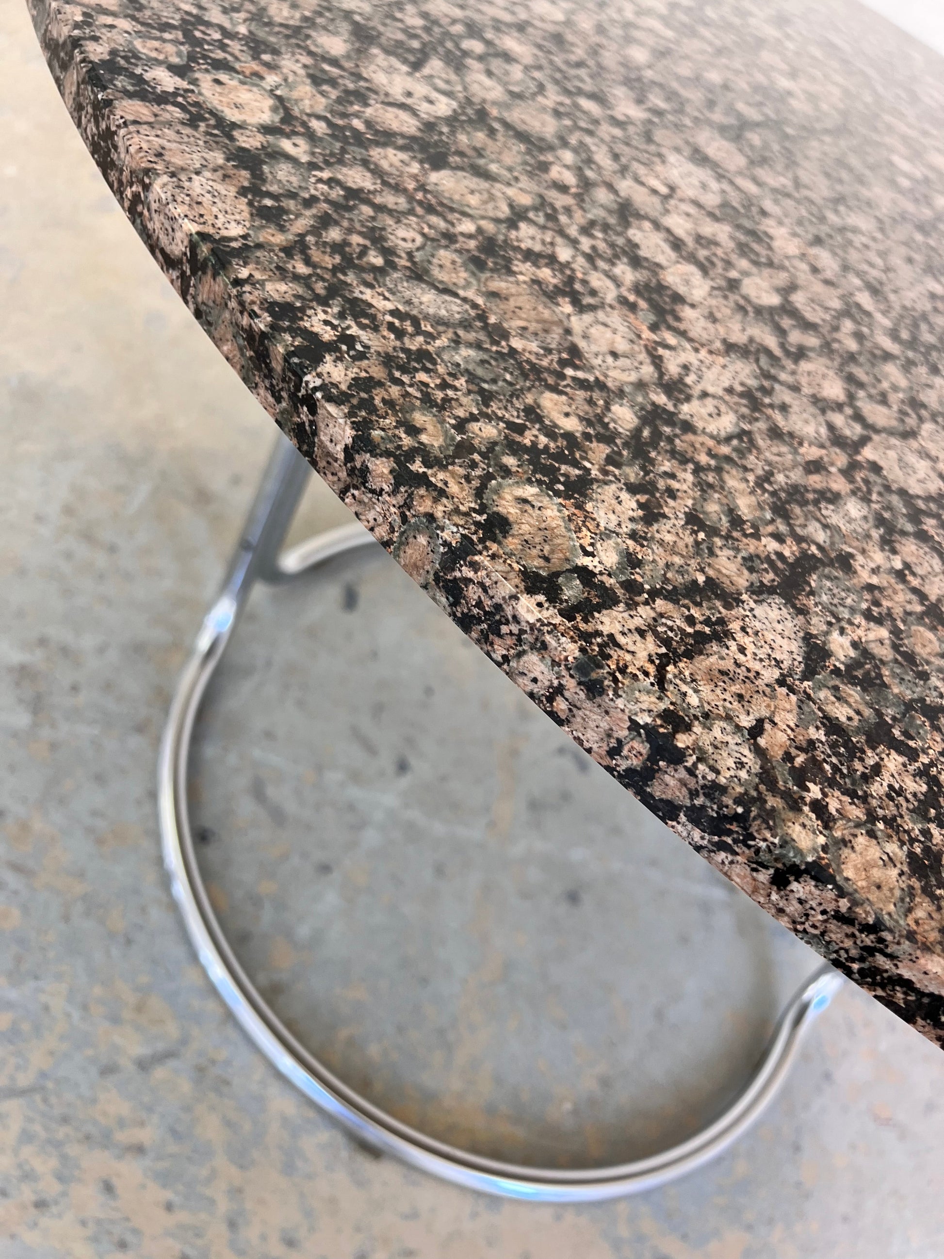 Vintage Esstisch von Giotto Stoppino, Granit Chrom