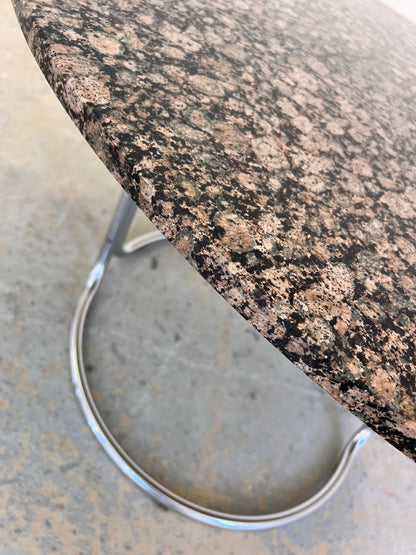 Vintage Esstisch von Giotto Stoppino, Granit Chrom