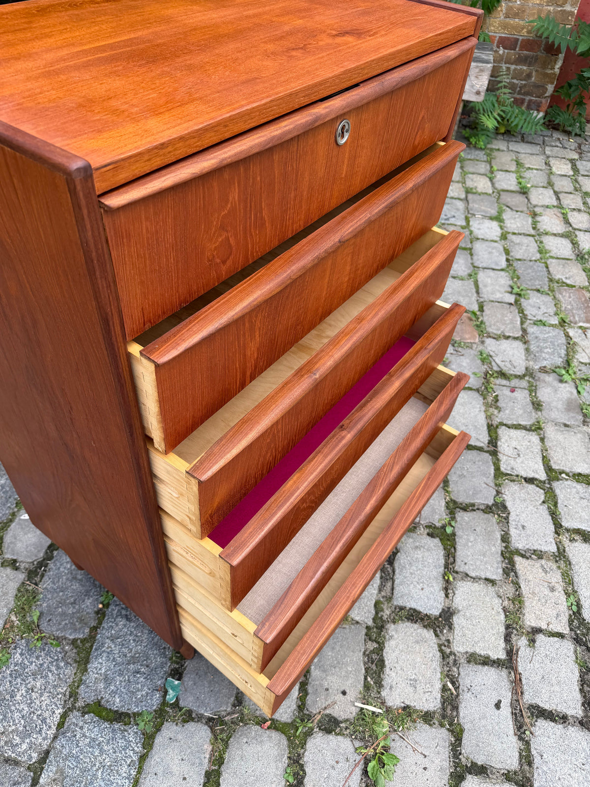 Vintage Kommode Teak Dänemark, 6 Schubladen, Mid-Century
