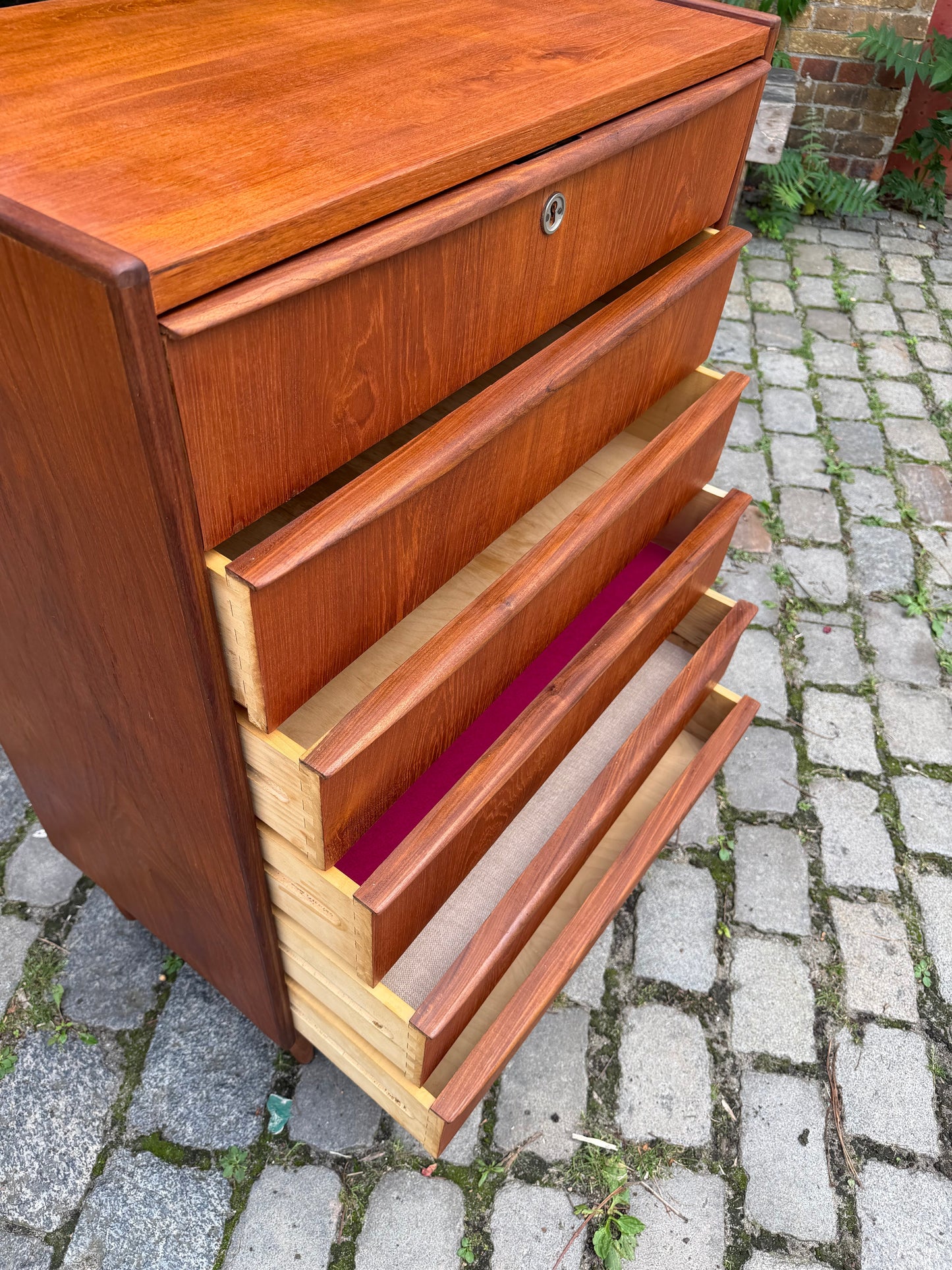Vintage Kommode Teak Dänemark, 6 Schubladen, Mid-Century