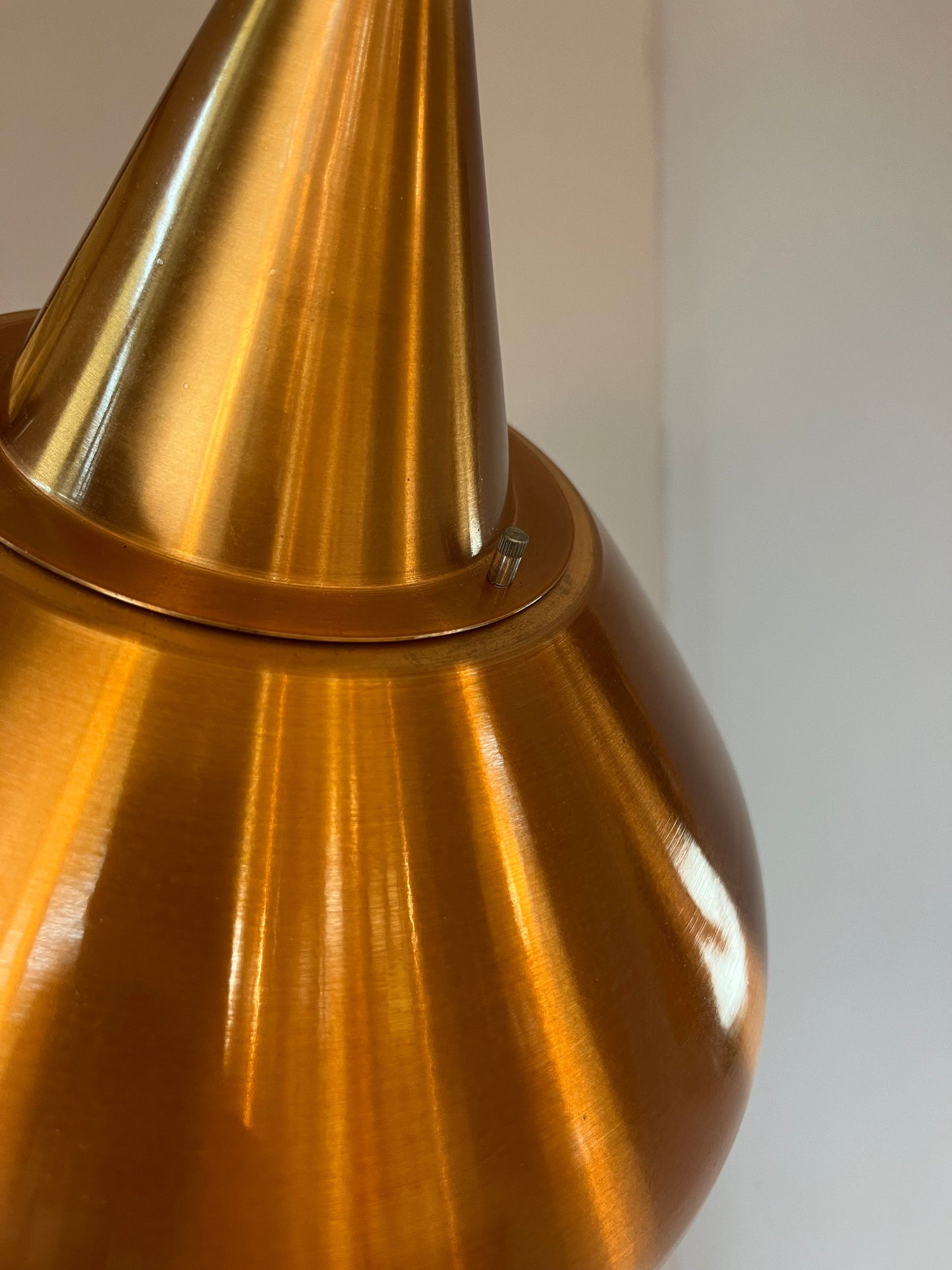 Lampe suspendue vintage en cuivre orange