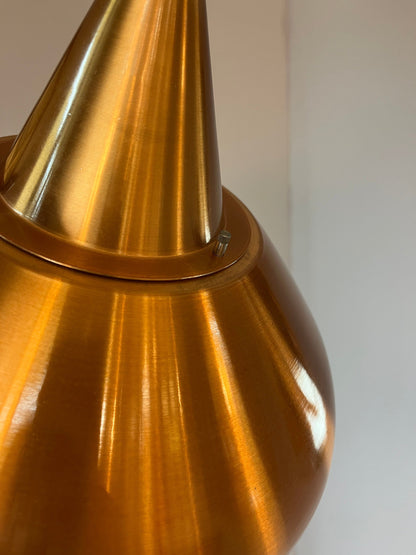 Lampe suspendue vintage en cuivre orange