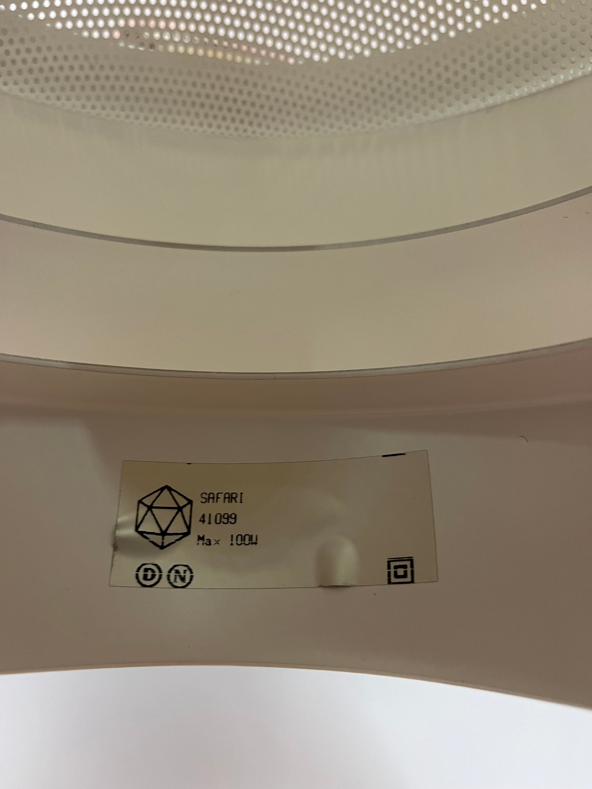 Vintage Hängelampe Safari weiß von Christian Hvidt für Nordisk Solar