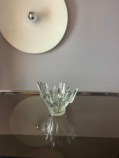 Vintage Kerzenhalter Revontulet Glas von Tauno Wirkkala für Humppila