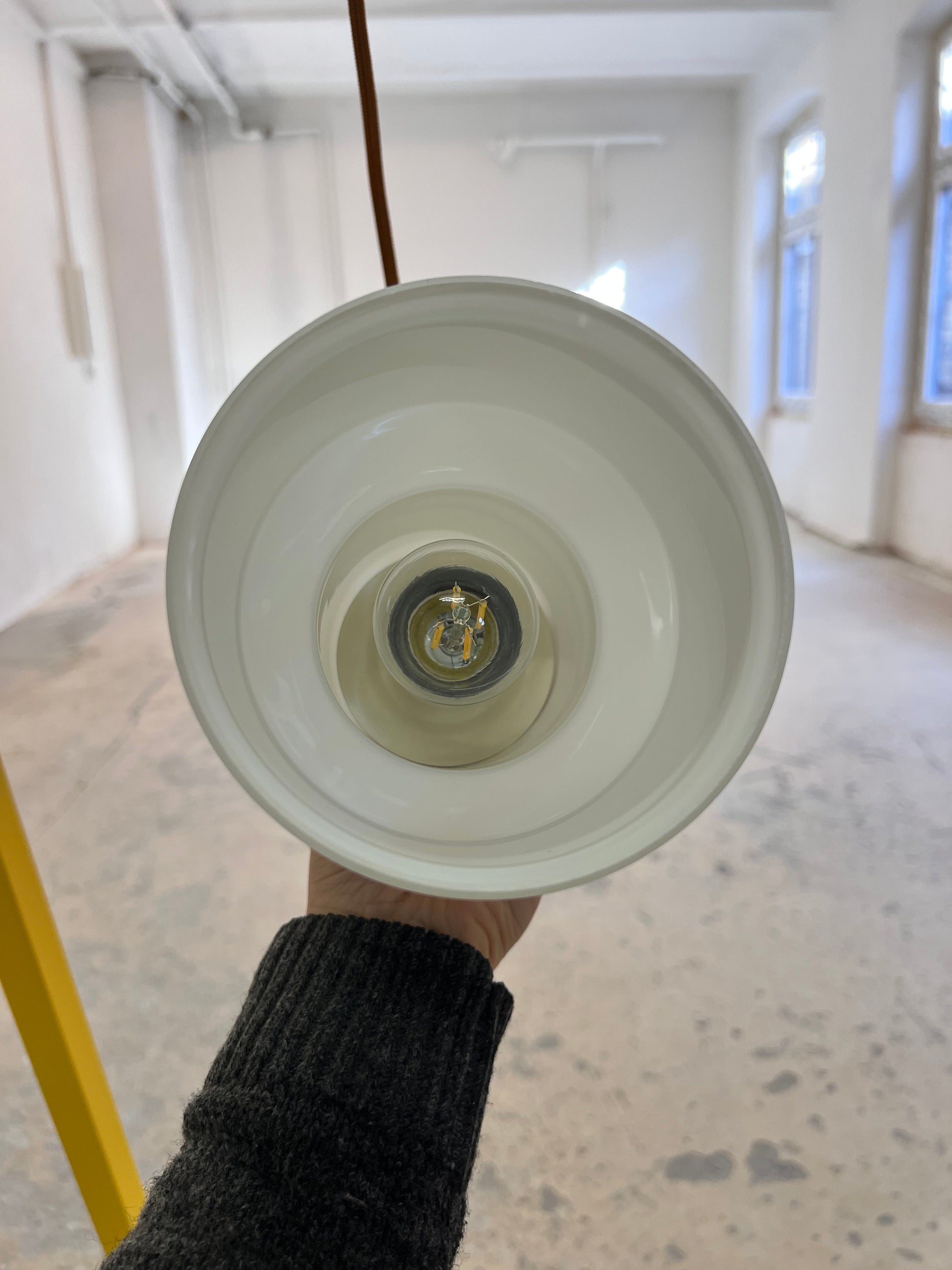 Vintage Hängelampe von Sidse Werner für Holmegaard, weißes Glas