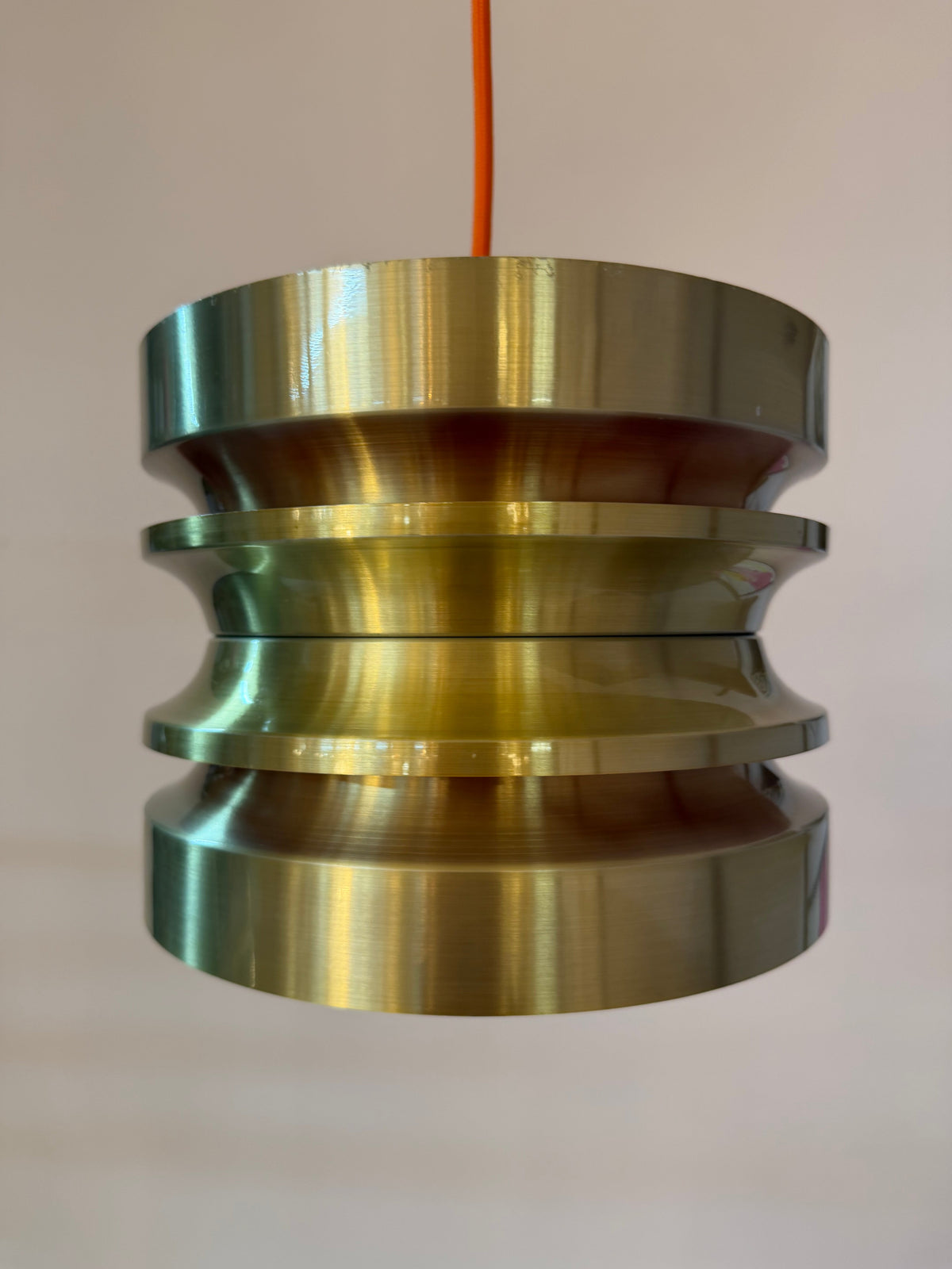 Vintage Hängelampe von Carl Thore, Gold Orange
