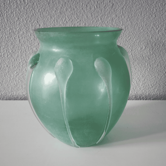 Vintage Vase Pâte de Verre Türkis