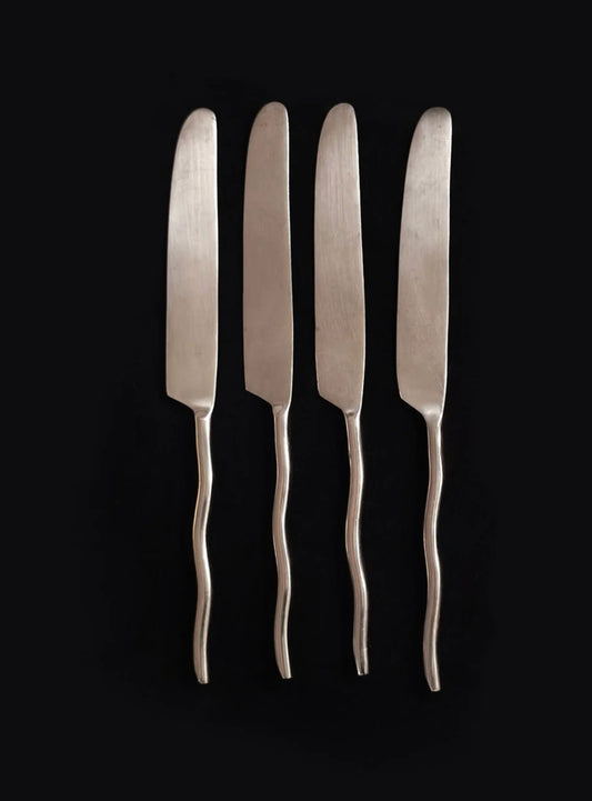 Vintage Messer Set von 4 Wavy