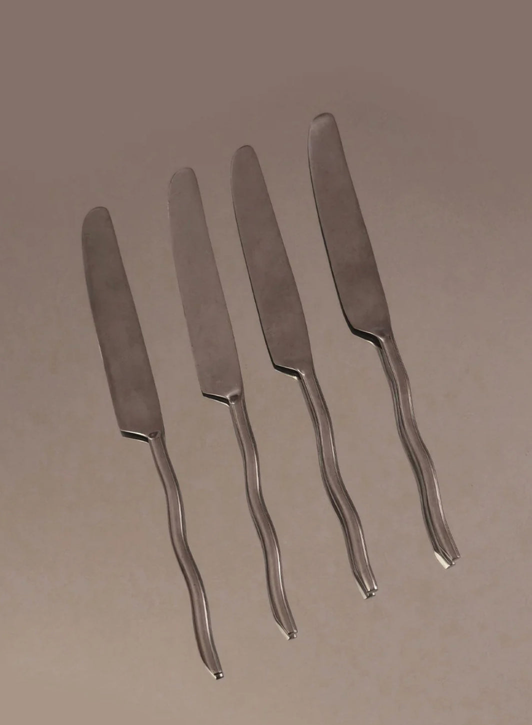 Vintage Messer Set von 4 Wavy