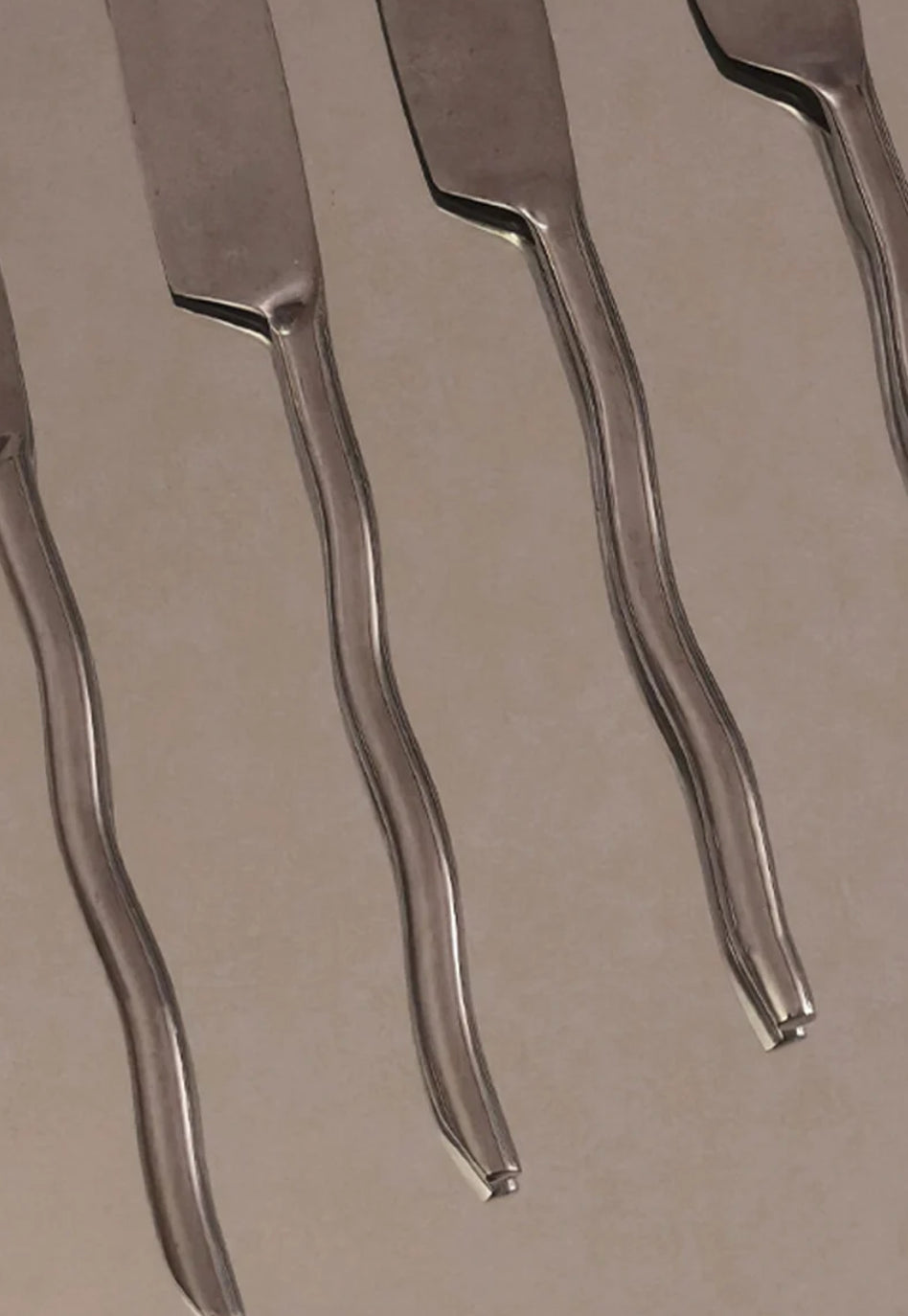 Vintage Messer Set von 4 Wavy