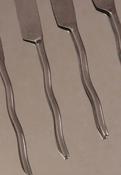 Vintage Messer Set von 4 Wavy