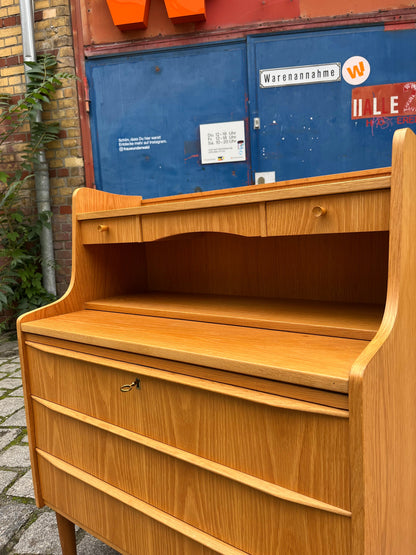 Secrétaire vintage avec miroir en chêne du Danemark