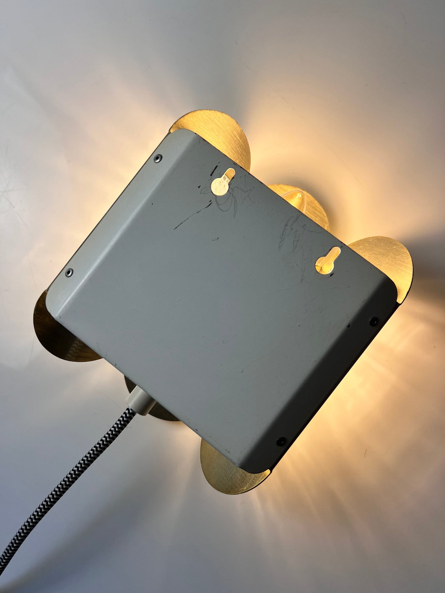 Vintage Wandlampe von Vitrika für Vitrika Gold Transparent