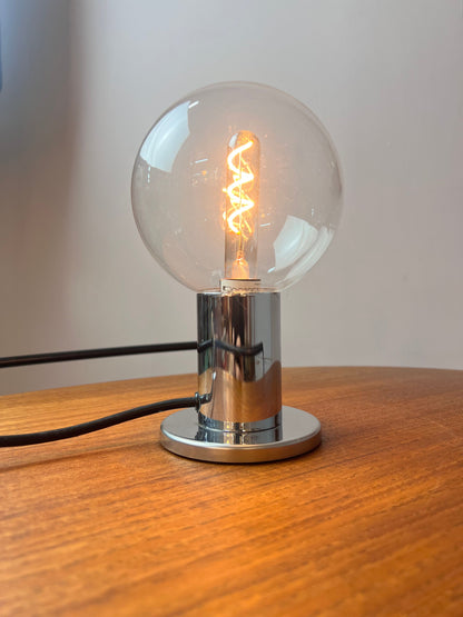 Vintage Tischlampe Big Globe Chrom von Motoko Ishii für STAFF