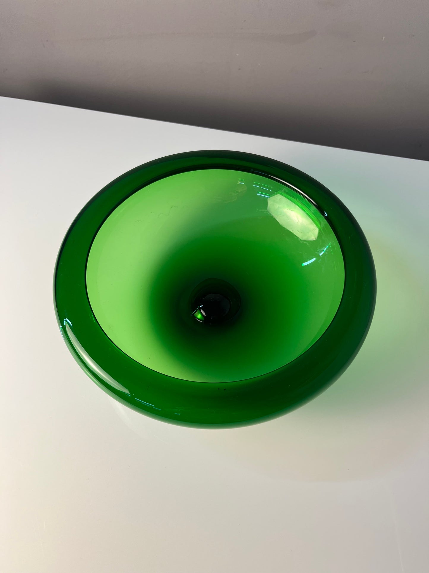 Vintage Glasschale 17792 von Per Lütken für Holmegaard grün Glas