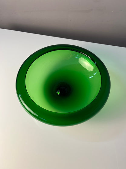 Vintage Glasschale 17792 von Per Lütken für Holmegaard grün Glas