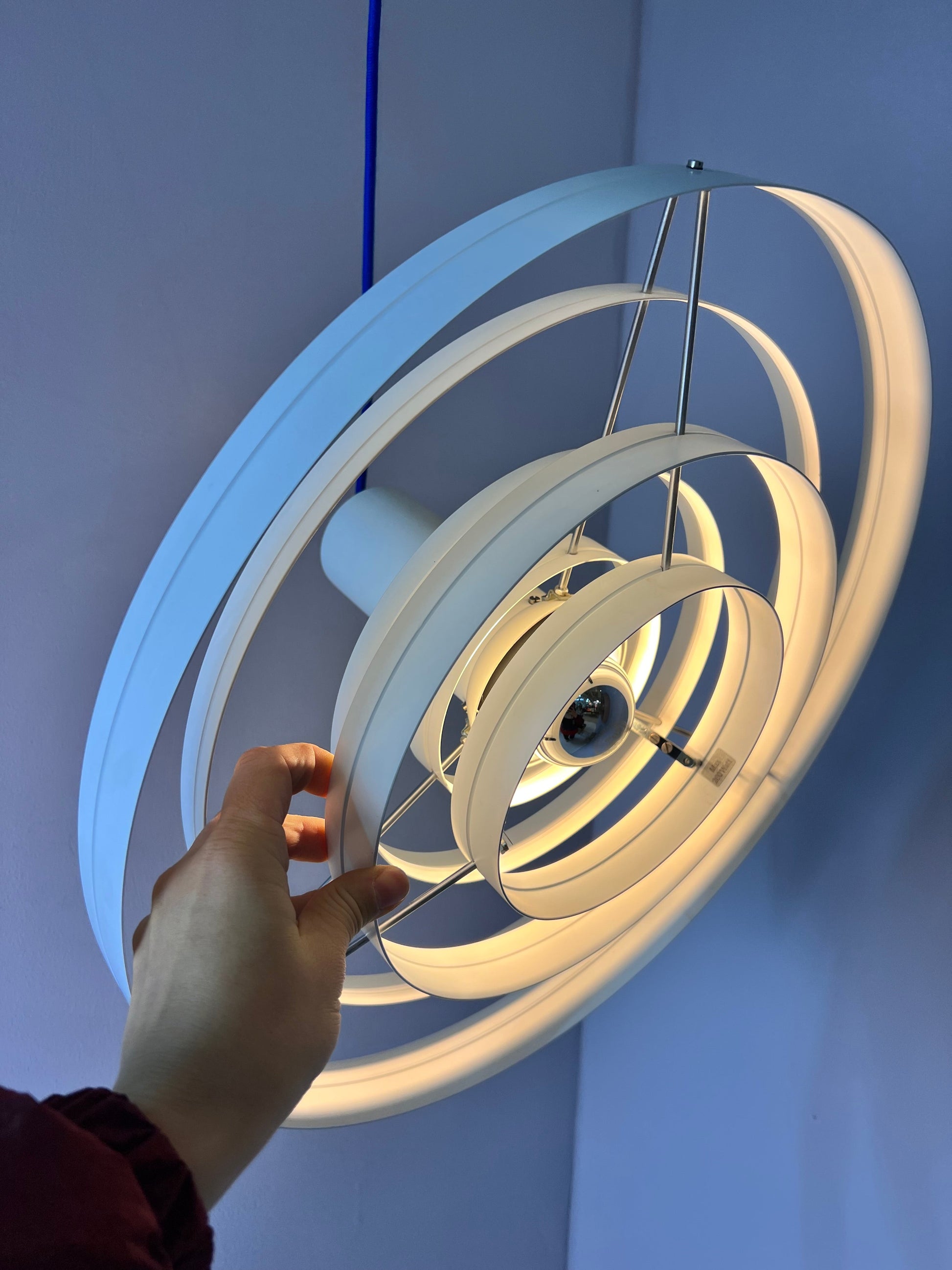 Vintage Hängeleuchte Fibonacci von Sophus Frandsen für Fog und Mørup weiß