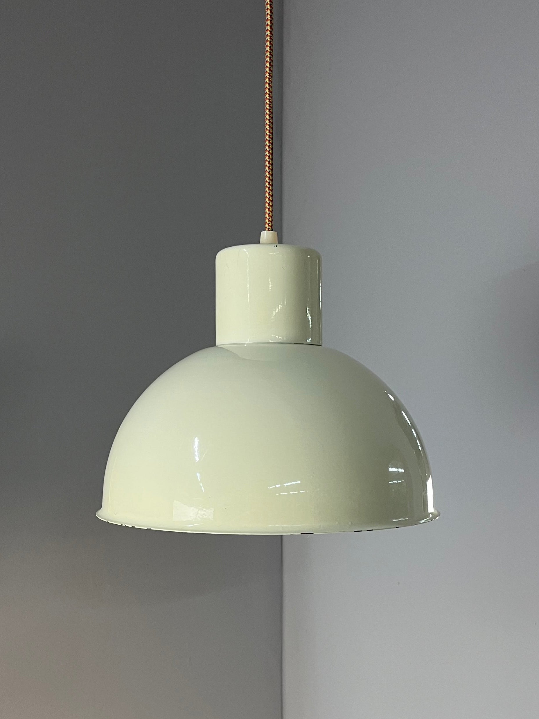 Vintage Hängelampe Bunker weiß von Jo Hammerborg für Fog und Mørup