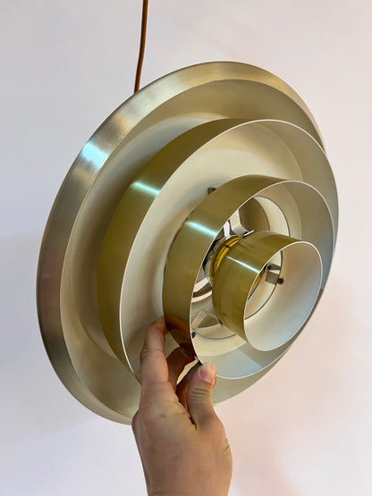 Vintage Lamellenlampe Gold aus Dänemark