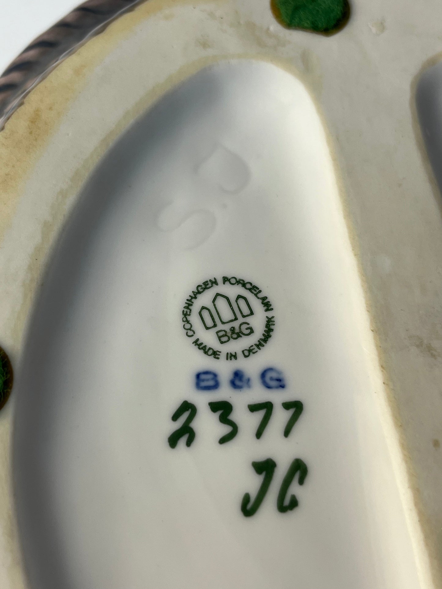 Vintage Porzellanschale Tau und Anker Modell 2377 von Bing und Grøndahl