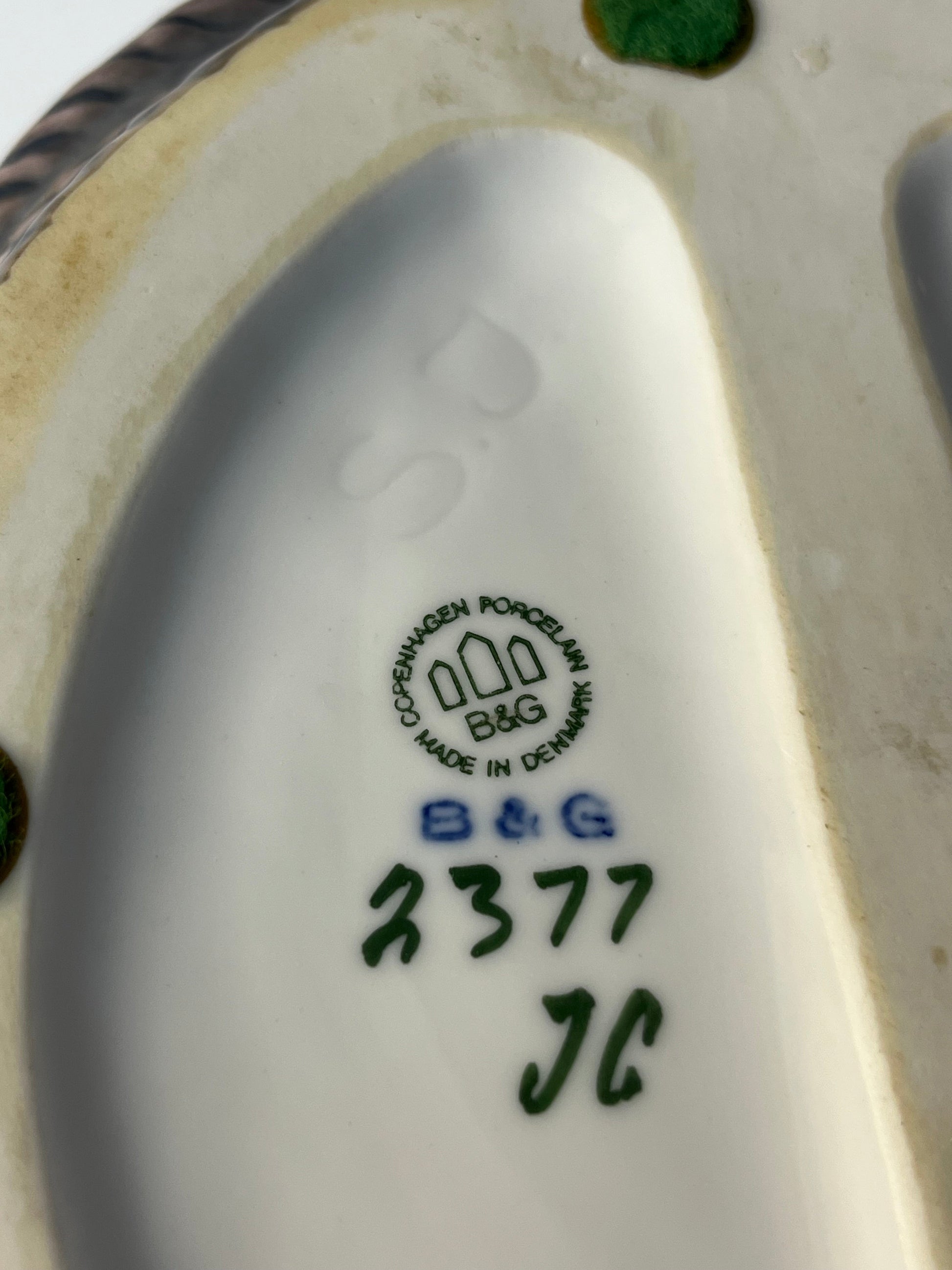 Vintage Porzellanschale Tau und Anker Modell 2377 von Bing und Grøndahl